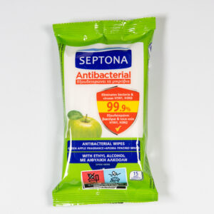 Drėgnos antibakterinės servetėlės "Septona", 15 vnt
